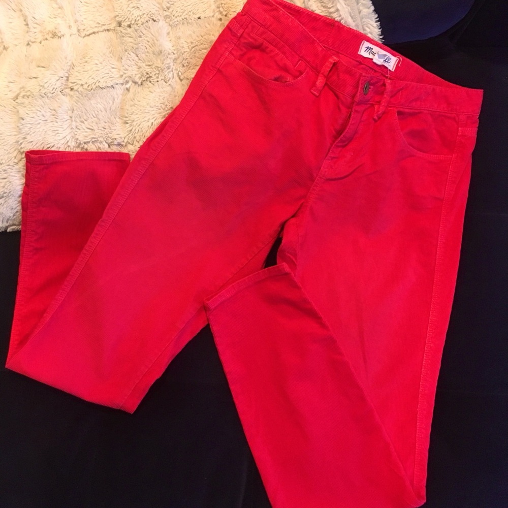 Madewell Orange Corduroy Skinny Pants